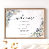 Begrüßung in Blau und Weiß Poster