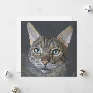 Begrüßung Katze Bengalkatze Fine Art leer Feiertagskarte