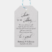 Begrüßung Liebe & Dankbarkeit Light Gray Wedding Geschenkanhänger (Vorderseite)