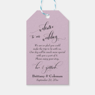 Begrüßung Liebe & Dankbarkeit Light Mauve Pink Wed Geschenkanhänger