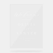 Begrüßung Minimalistischer Schriftzeichen Acrylschild (Vorderseite)