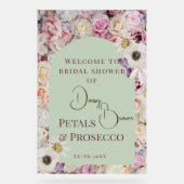 Begrüßung Minze Grün Blumenbogen Sommerbridal Acrylschild (Vorderseite)