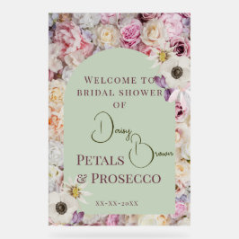 Begrüßung Minze Grün Blumenbogen Sommerbridal Acrylschild