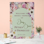 Begrüßung Minze Grün Blumenbogen Sommerbridal Acrylschild (Hochzeit)