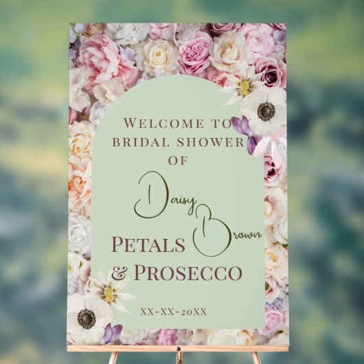 Begrüßung Minze Grün Blumenbogen Sommerbridal Acrylschild (Neutral)