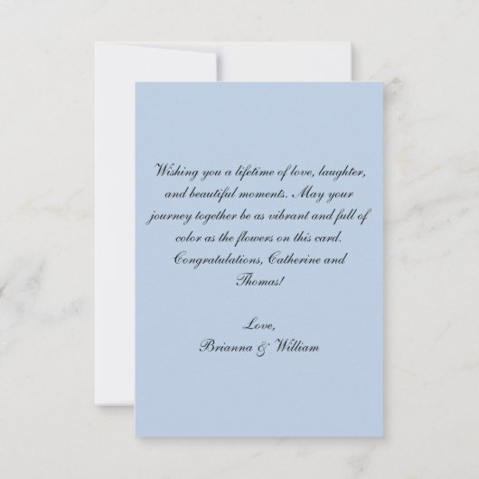 Begrüßung mit Blauer Wasserfarbe Karte (Rückseite)