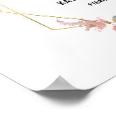 Begrüßung mit Burgunder Blumen und Grün Poster (Ecke)