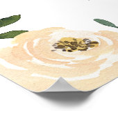 Begrüßung mit Champagner Watercolor Blumendesign Poster (Ecke)