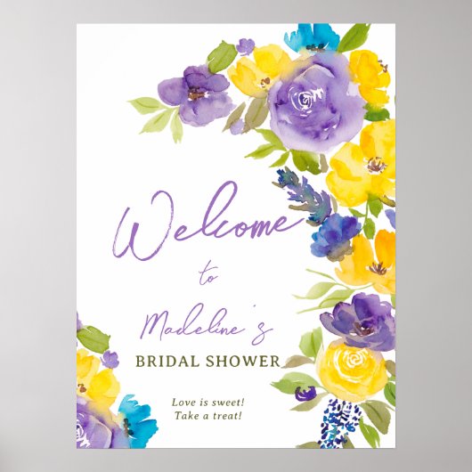 Begrüßung mit dem blühenden Brautparty Boho gelbe Poster (Vorne)