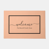 Begrüßung mit dem Namen des Pfirsichskripts Fußmatte (Vorderseite)