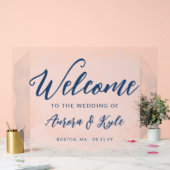 Begrüßung mit einer durchsichtigen Blütenfarbe Acrylschild (Hochzeit)