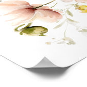 Begrüßung mit einer floralen Baby-Dusche in weichr Poster (Ecke)