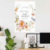 Begrüßung mit einer floralen Baby-Dusche in weichr Poster (Heimbüro)