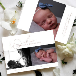 Begrüßung mit elegantem Foto Collage Baby Ankündigung