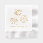 Begrüßung mit Fireworks #2 - Happy New Year Servietten Mit Folie (Vorderseite)