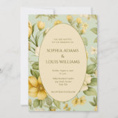 Begrüßung mit floraler Hochzeit in Weiß-Beige Einladung (Vorderseite)