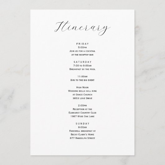 Begrüßung mit gelber Blüte Begrüßungsschreiben und Programm (Rückseite)