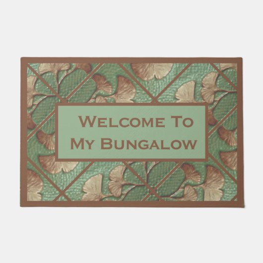 Begrüßung mit Gingko-Blätter Fußmatte (Vorderseite)