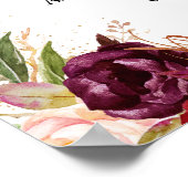 Begrüßung mit Gold Dust Burgundy Poster (Ecke)