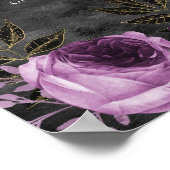 Begrüßung mit gotischer Lila und schwarzer Flora Poster (Ecke)