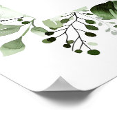 Begrüßung mit grünem Olive-Botanischem Flora Begrü Poster (Ecke)