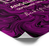 Begrüßung mit lila und goldenen Begrüßungen Poster (Ecke)