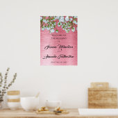 Begrüßung mit Metallic Pink und White Roses Poster (Küche)