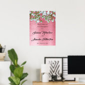 Begrüßung mit Metallic Pink und White Roses Poster (Heimbüro)