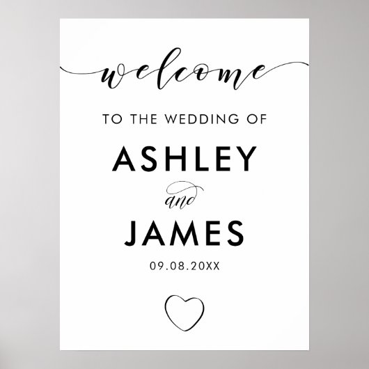 Begrüßung mit offenem Herzen, Schwarz & Weiß Poster (Vorne)