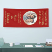 Begrüßung mit Red and Gold Couple Foto Banner (Messe)