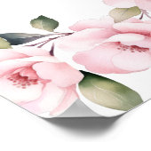 Begrüßung mit rosa Blumen Poster (Ecke)