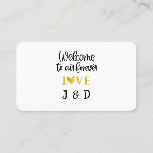 Begrüßung mit rosa Streifen und weißer Rose Platzkarte (Rückseite)