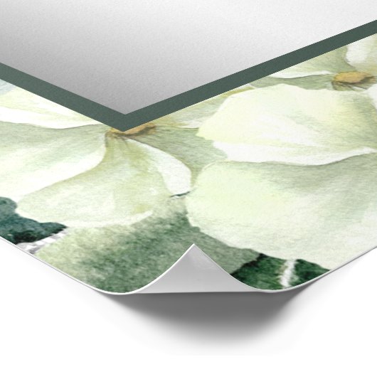 Begrüßung mit silbernen Blumen Poster (Ecke)