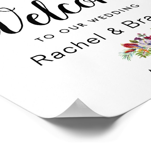 Begrüßung mit tropischem Gewässer Poster (Ecke)