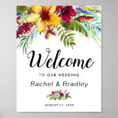 Begrüßung mit tropischem Gewässer Poster (Vorne)