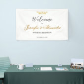 Begrüßung mit weißem Gold Banner (Messeveranstaltung)