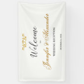 Begrüßung mit weißem Gold Banner (Vertikal)