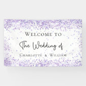 Begrüßung mit weißem Lavendel Banner (Horizontal)