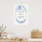 Begrüßung mit weißer Blütenblüte Poster (Küche)