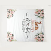 Begrüßung Oh RehBaby Dusche Rosa Blumenkohl Hinter Wandteppich (Vorderseite (Horizontal))