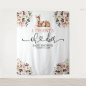 Begrüßung Oh RehBaby Dusche Rosa Blumenkohl Hinter Wandteppich (Vorderseite)