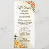 Begrüßung Orangefarbene Grünpflanzen Programm (Vorderseite)