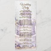 Begrüßung Party Cake Lavender Floral Elegante Hoch Programm (Rückseite)