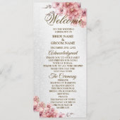 Begrüßung Party Hochzeit Pink Aquarell Blume Shiny Programm (Vorne/Hinten)