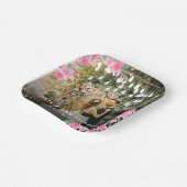 Begrüßung Party Rosa Blütengoldene Rahmen Hochzeit Pappteller (Gewinkelt)