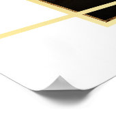 Begrüßung Party Rosa Blütengoldene Rahmen Hochzeit Poster (Ecke)