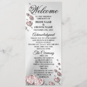 Begrüßung Pink Peach Shiny Hearts Geometric Programm (Vorderseite)