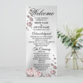 Begrüßung Pink Peach Shiny Hearts Geometric Programm (Stehend Vorderseite)