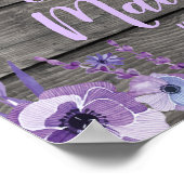 Begrüßung Plakat Elefant Rustikale Lila Blüte (Ecke)