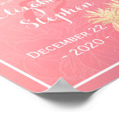 Begrüßung Poster Pink Gold Ananas Couple (Ecke)